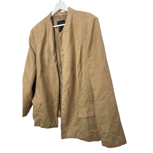 Investments Faux Suede Open Front Blazer Size 20W Tan - Picture 7 of 12